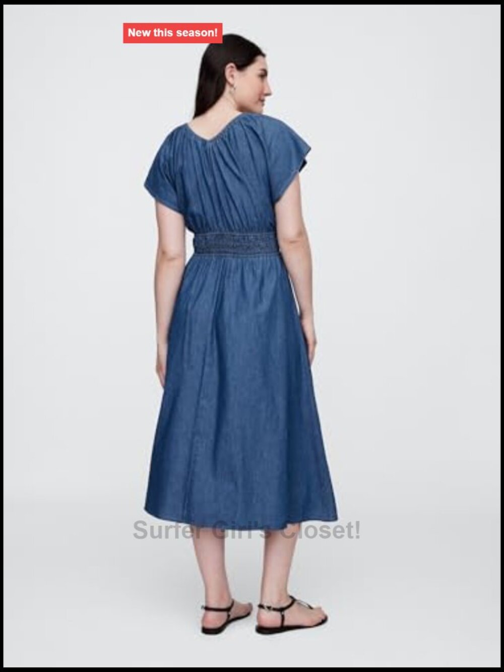 Smocked Waist Maxi Dress - Women's Casual Dress - Cotton Pull On View 5